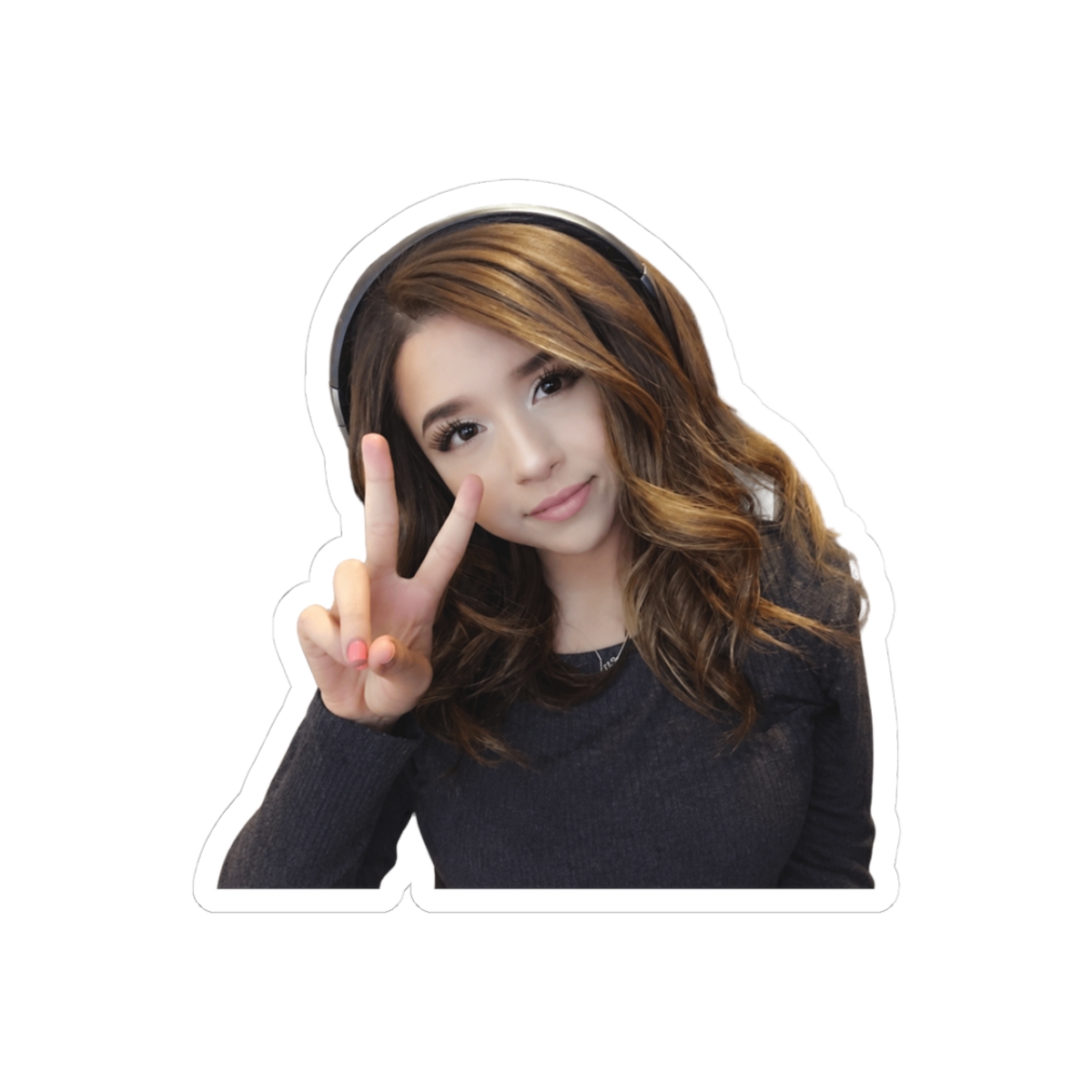 Pokimane Sticker - Peace Sign
