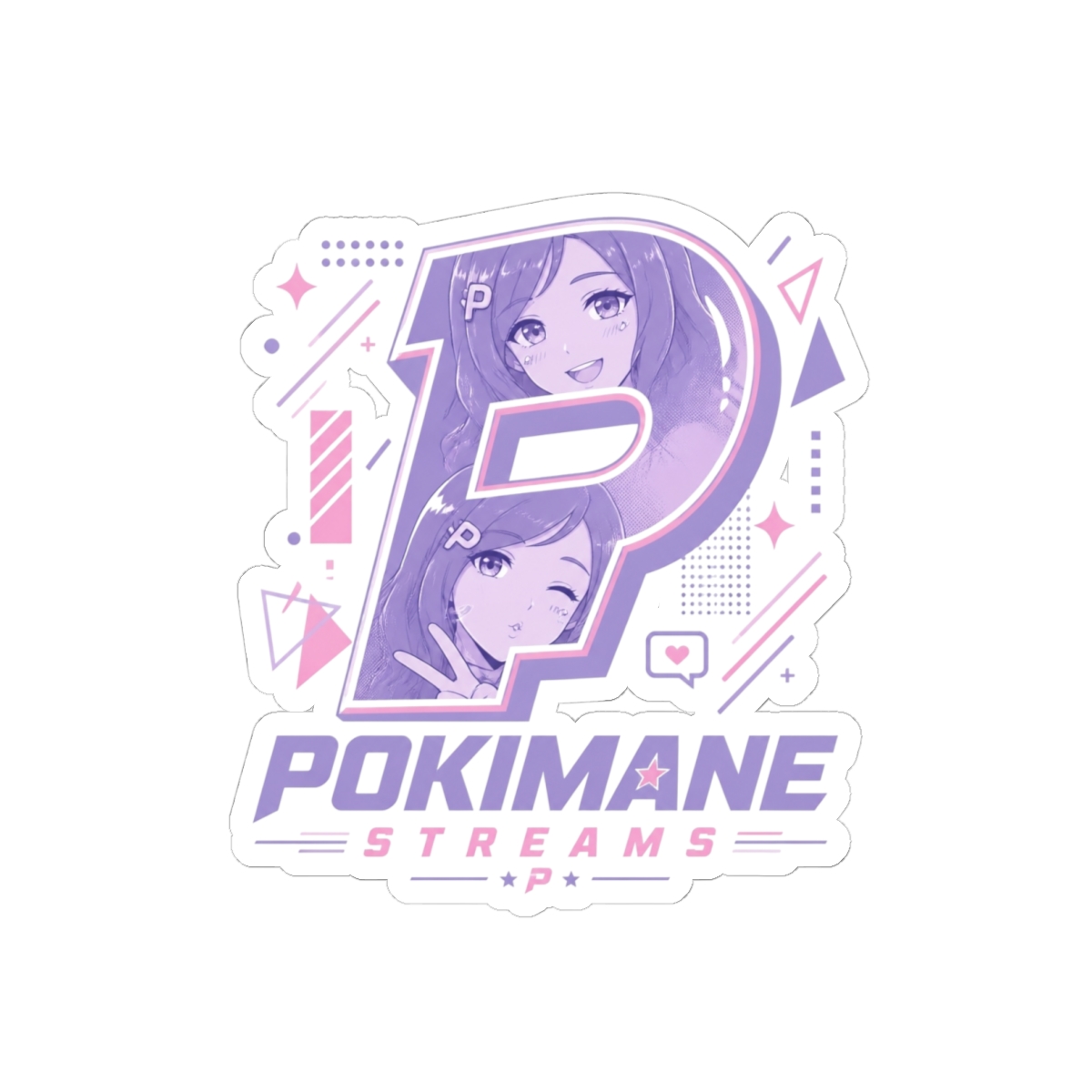Pokimane " with subtle anime facial expressions as if they" Sticker